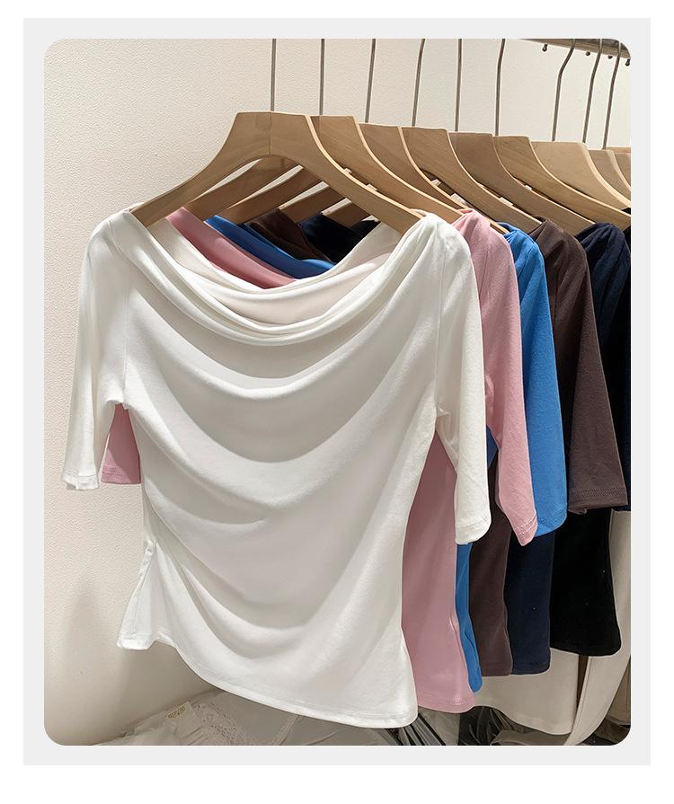 Women's Unique One-Shoulder Mid-Sleeve Top - 2026 Summer Trend