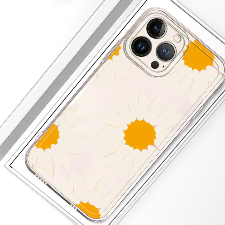Case for iPhone 17 Pro Max XR 12 Mini 16 Air XS Max 7 8 13 Pro 14 Plus 15 11 Soft Phone Cover Minimalist Sunflower
