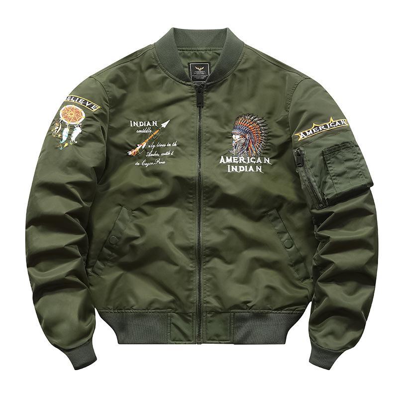 Men's MA1 Air Force Flight Jacket: Spring/Autumn Baseball Collar Workwear Coat
