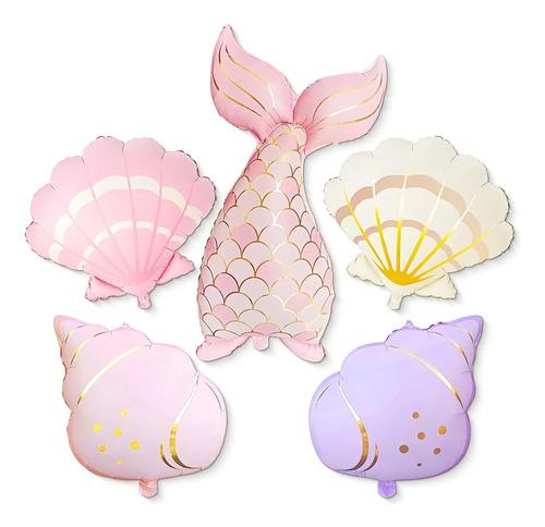 5-piece Mermaid Birthday Decoration Set, Ocean-themed Seas