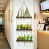 Wall Hanging Propagation Station with Wooden Stand Glass Test Tubes Garden Decor for Floral Arrangements Home Office Decor
