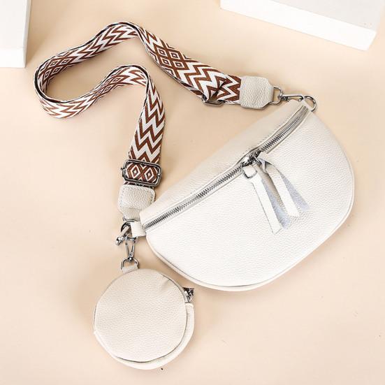 Crossbody Sling Bag Women Leather Shoulder Bag Crossbody Purse with Adjustable Shoulder Strap Chest Belt Bum Bag for Travel Daily Errands