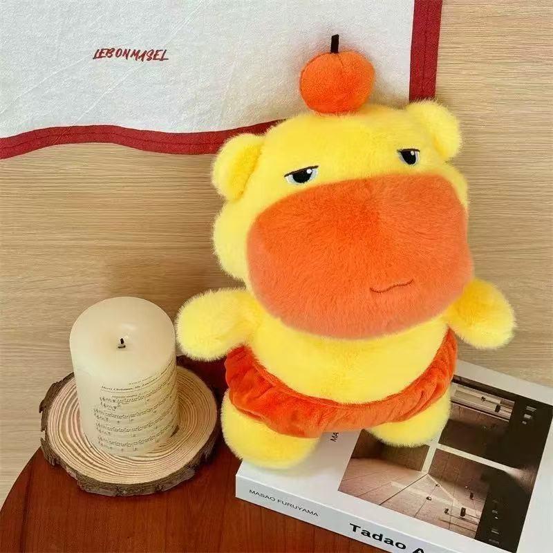 Capybara Cute Orange Lulu Plush Doll Children Companion Toy For Decor Room