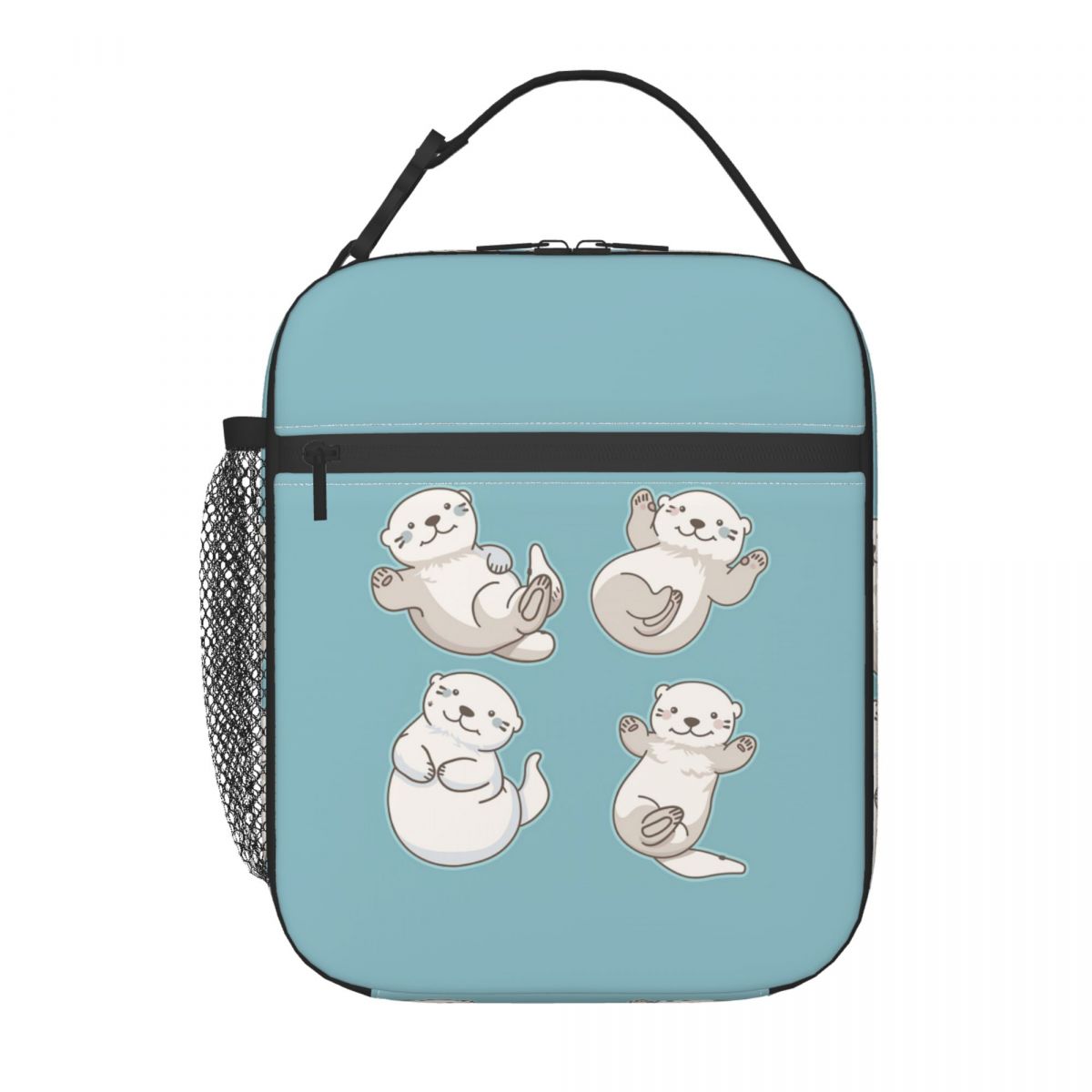 

Cute Otter In The Water Pattern Insulated Lunch Bag for Kids School Cooler Thermal Food Box Tote Portable Lunch Boxes Container One Size