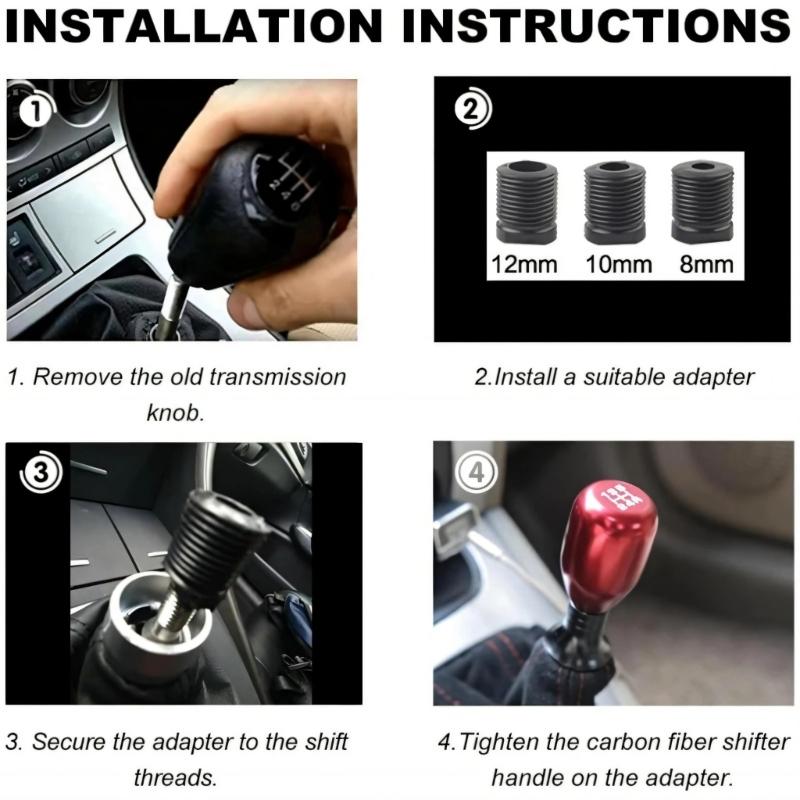 Universal Aluminum Manual Gear Shifts Knob with Quick Installation & Ergonomic Grip Design Vehicle Spare Part for Cars