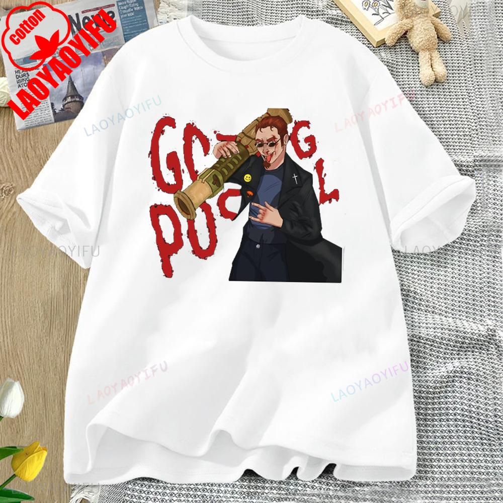 

Футболка Postal Dude 2 Alien Run with Scissors Футболка Postal Dude Літня футболка з коротким рукавом Чоловічі та жіночі футболки з особистістю 3XL