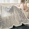 New thickened lamb fleece blanket, jacquard yarn-dyed, double-layer fleece blanket, cationic multi-functional small blanket