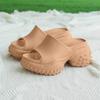 Fashion White Summer High Heel Slippers Thick Bottom Anti-Slip Slippers Open-Toe Comfortable Wear-Resistant EVA Suitable for Outdoor Use