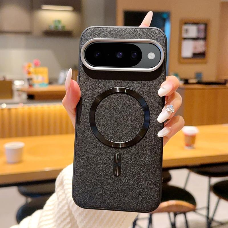 Luxury Minimalism Lychee Pattern Leather Phone Case For Google Pixel 10A 10 Pro XL 9 Pro 9A for Magsafe Shockproof Protect Cover