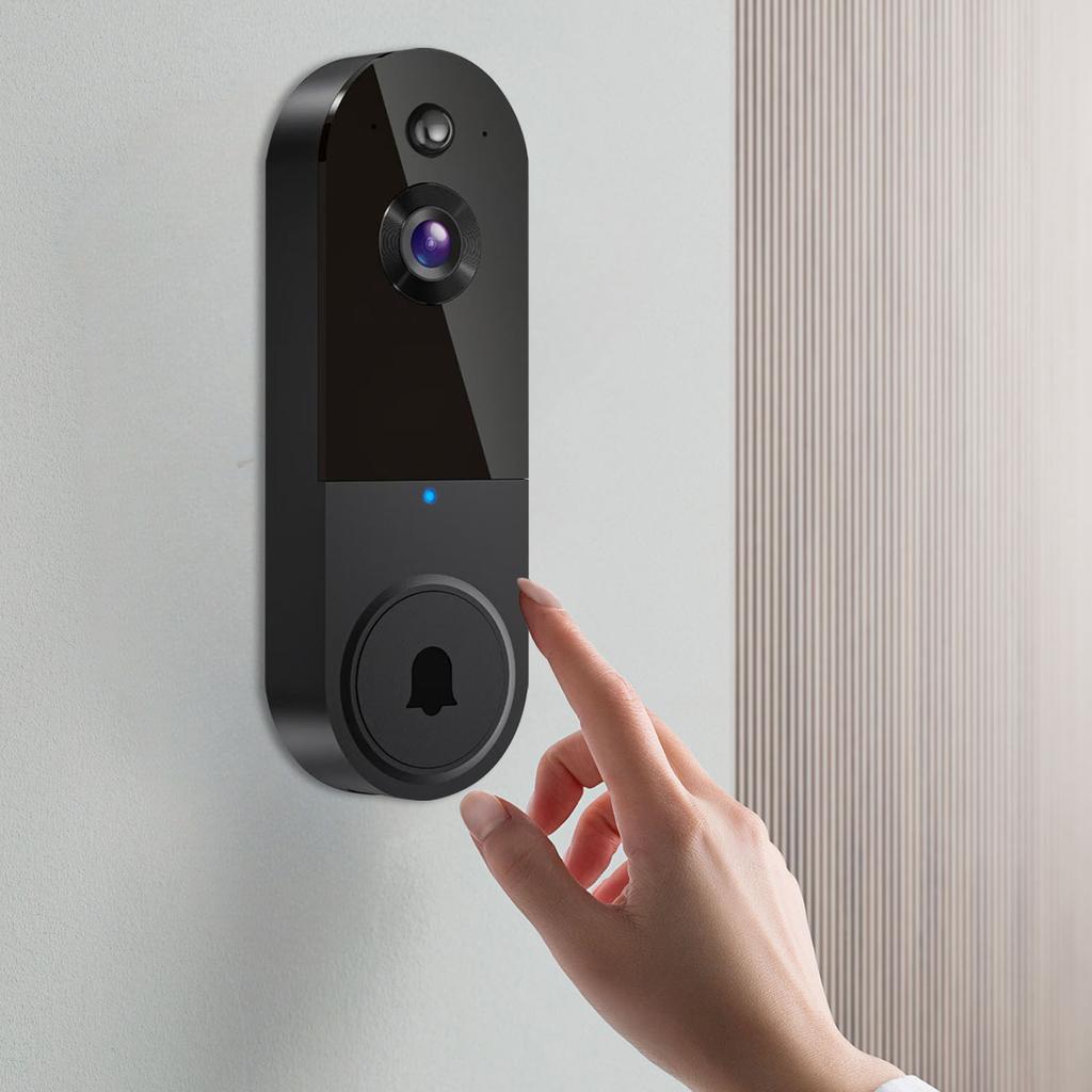 Wireless Video Doorbell with Mic & Speaker Night View Camera Rechargeable Electronic Doorbell Camera for Home Safety Protection