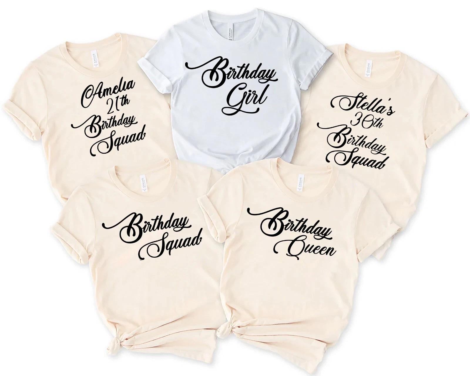 Personalised girls birthday t-shirt (3 to 70) ages birthday top, Birthday (qsg) S