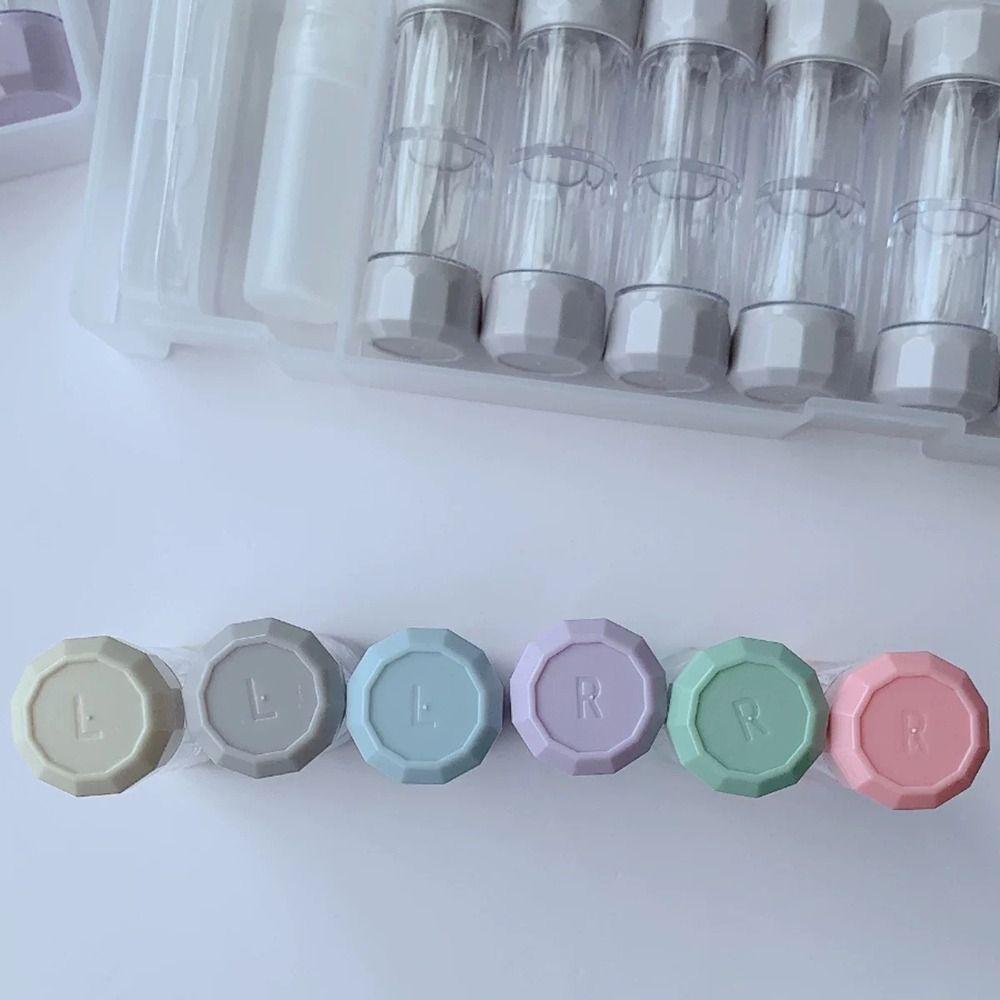 8 Pairs Portable Contact Lenses Soak Storage Case 7 Colors RGP Lens Container  Beauty