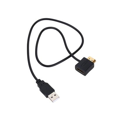 HDMI Male To HDMI Female Adapter Connector   50cm USB 2.0 Charger Power Supply Cable HDMI Cable