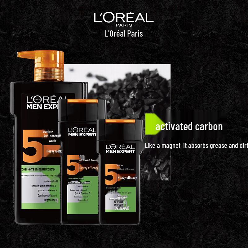 Șampon L'Oréal Men Expert Cărbune Anti-Mătreață Fresh (2x400ml)