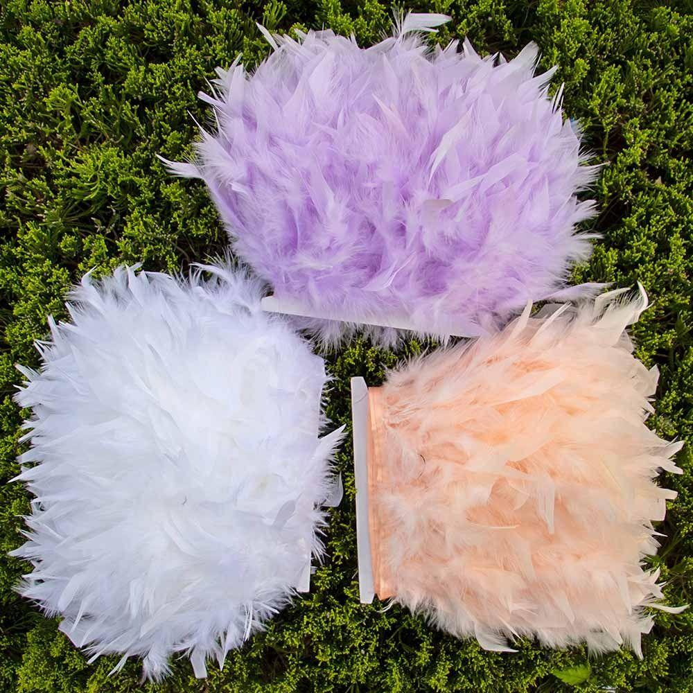1 Meter Sewing Decoration Natural Turkey Feathers Ribbon Tassel Apparel Fabric Feathers Trim