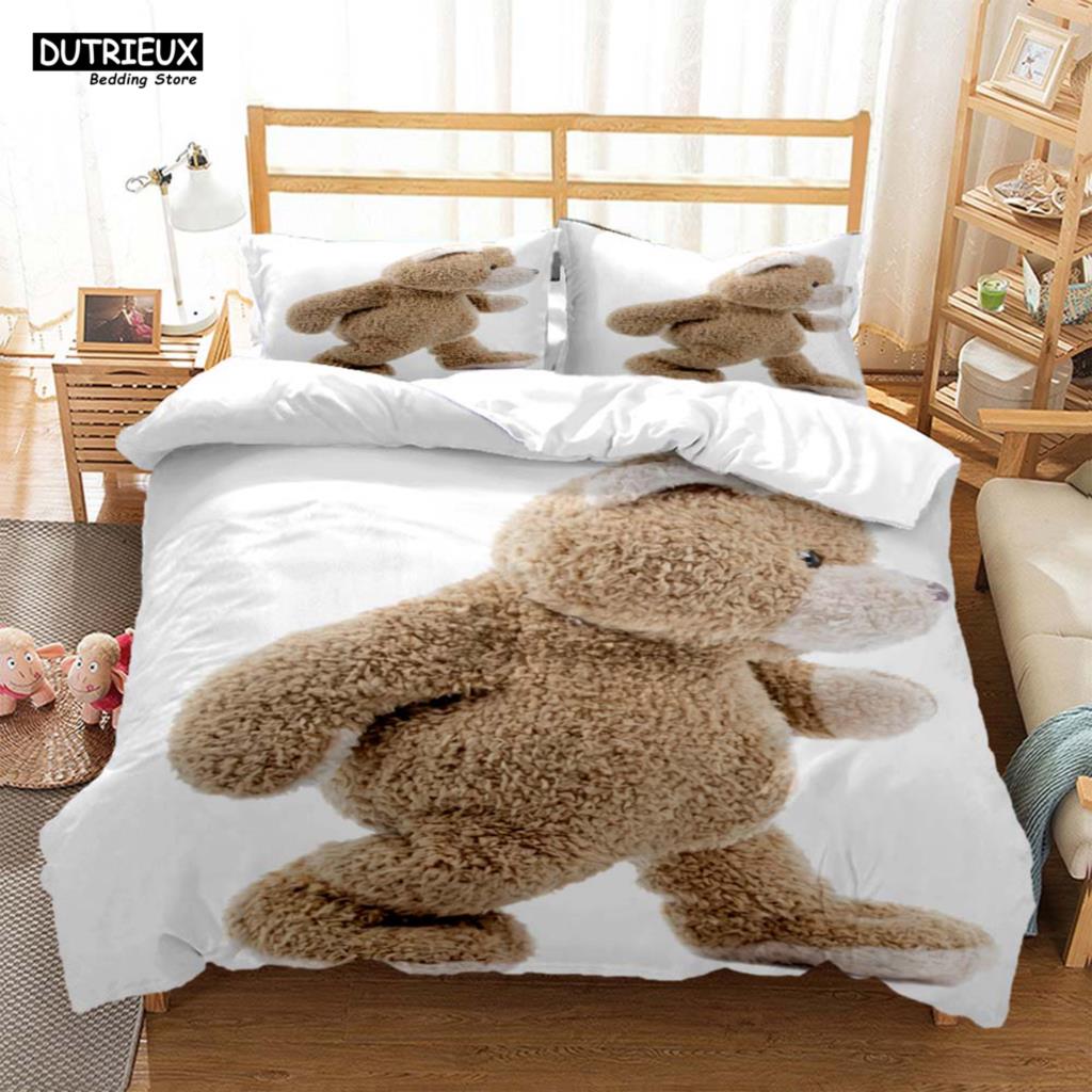 Cute Little Bear Printed Polyester Soft And Comfortable  Comforter Bedding Sets For Children  Complete Size Customizable