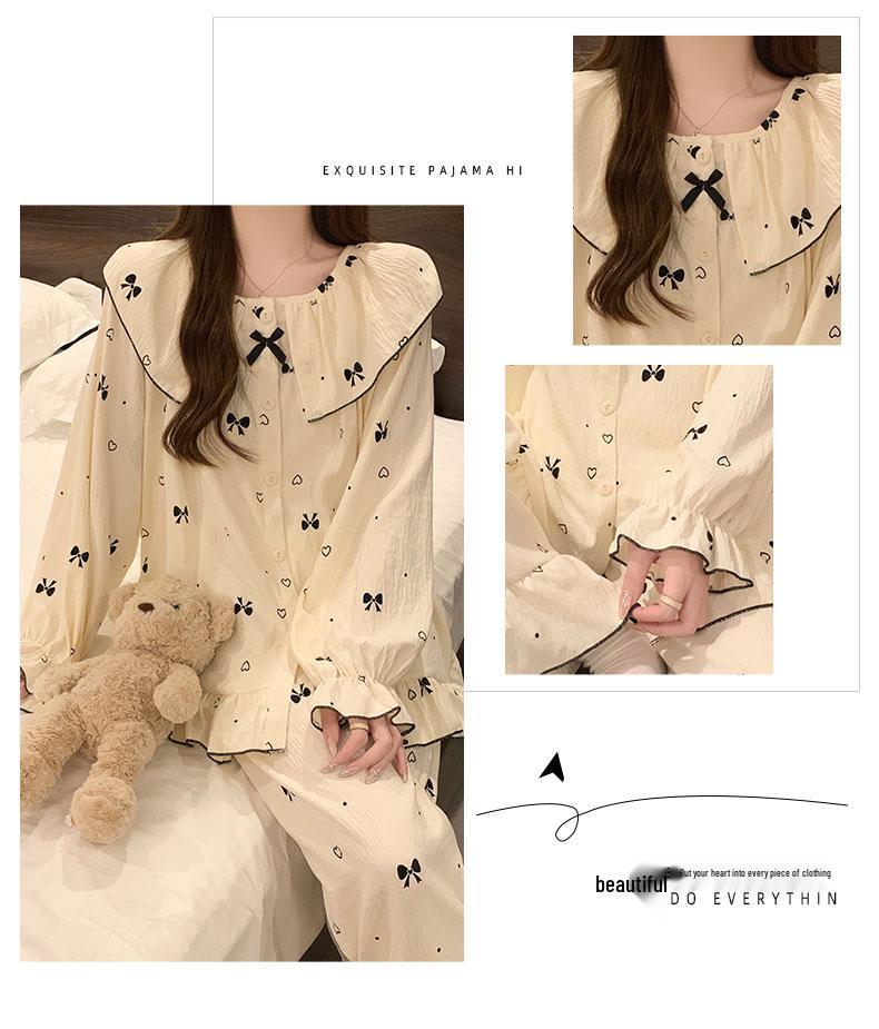 Women's Korean Style Spring/Autumn Long Sleeve Sweet Princess Pajama Set