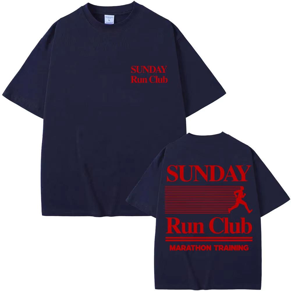 Sunday Run Club Training Print Tshirt Unisex Unisex Sport Fashion Harajuku Short Sleeve Top Pure Cotton Casual T Shirts Streetwear