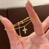 Luxury-luxurious Style Cross-shaped Round Beads Double-layered Layered Hand Chain for Women, High-end Accessory with Elegant Style