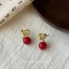 Internet Explosion, Rope Knot Stud Earrings, Light Luxury High-end Earrings, Geometric Simple Ear Clips, No Ear Holes, Tiger's Eye Stone Earrings.