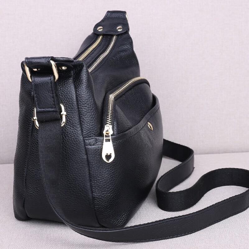Top Layer Cowhide Bag Women's Bag Casual Shoulder Bag Fashionable Mother Bag Middle Aged and Elderly Versatile Crossbody Bag