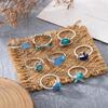 8 Pcs/Set Women Ring Set Ocean Theme Crab Seashell Jellyfish Shape Polished Smooth Stainless Birthday Gift Commute Knuckle Ring Finger Jewelry