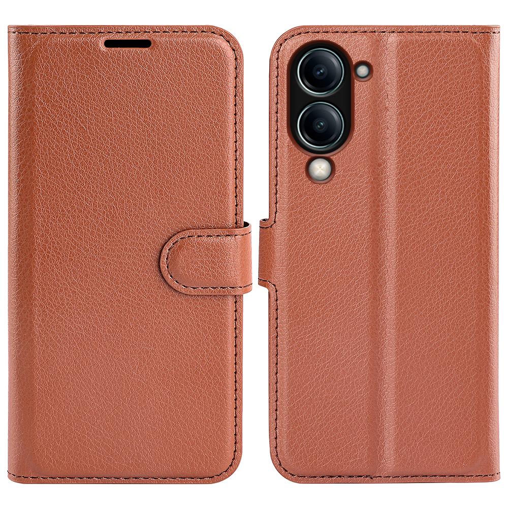 For vivo Y04 4G Case Litchi Texture Shockproof Leather Wallet Phone Cover