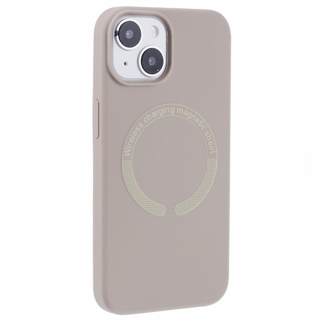 BJT Series For iPhone 15 Case TPU+Silicone Fabric Lining Magnetic Phone Case (Big Rear Lens Hole)