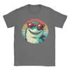 Cool Shark with Sunglasses Retro Sunset Cotton T Shirt For Couple Summer TShirts Crew Neck Leisure Tee Shirt Plus Size Tops