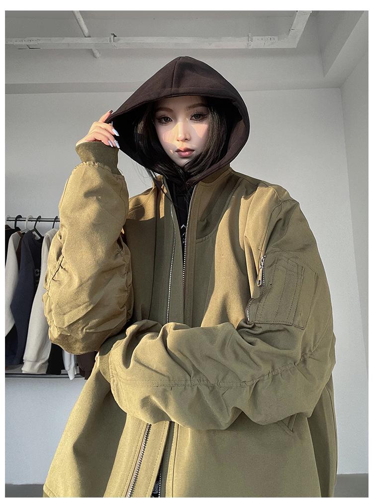 American High Street Bomber Baseball Jacket - 2024 Casual Autumn/Spring Trend