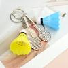 Elegant Badminton Racket Keychain Sports Themed Keyring Fashionable Key Accessory for Athletes Unique Key Holder