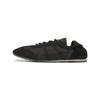 Plabala Tessuto Pelle Scamosciata di Bovino Texture Minimalista Classica Giunzione Piatto Stile di Vita Scarpe Casual Sneaker Unisex Nero 1183C541-001