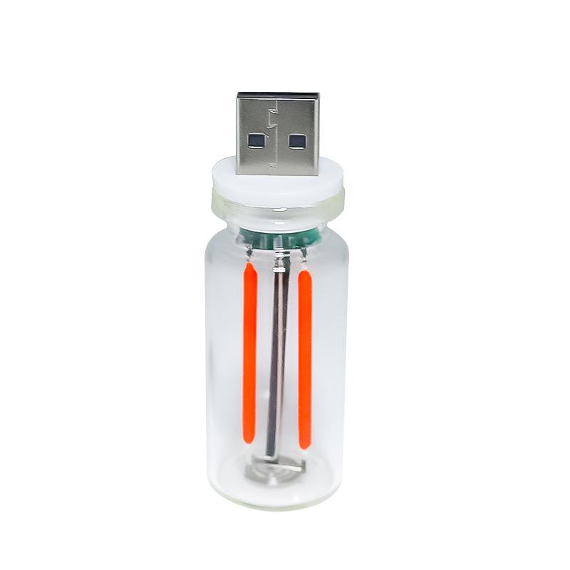 Touch-Activated USB Night Light - Creative Ceramic Glass Bottle, Dimmable for Bedside or Car