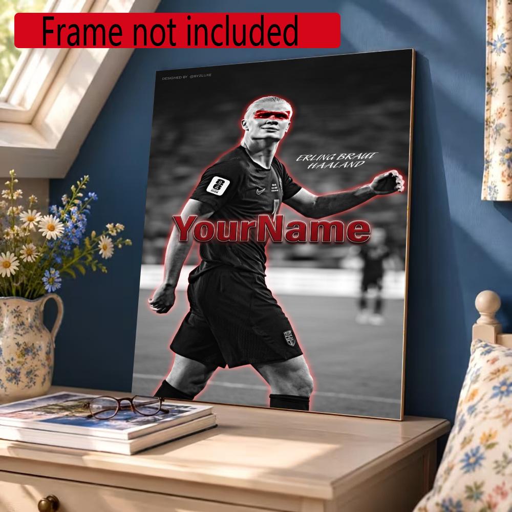 Haaland Customize Your Name Diamond Painting Round Diamond Diy Frameless Holiday Artwork Suitable For Home Office Wall Decoration
