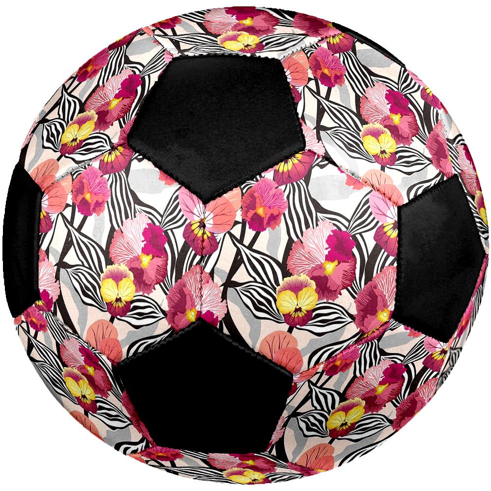 1pc Floral Zebra Print Outdoor Sports Football, Size 5, Comfortable And Durable Feel,Gift yy26060477