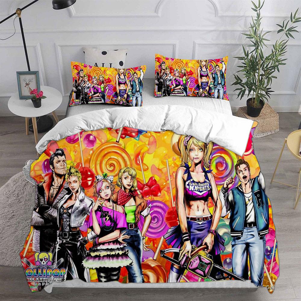 Lollipop Chainsaw Bedding Sets Bed Cover Comforter Duvet Cover Pillow Case 2-3 Pieces Sets Kids Adult Bedroom Decoration