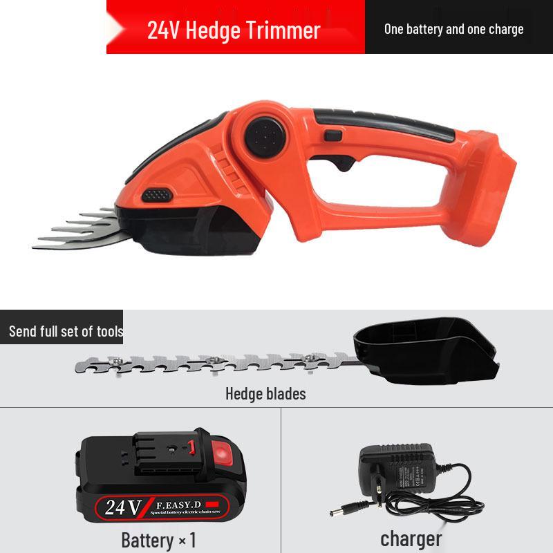 Rechargeable Dual-Purpose Electric Hedge Trimmer and Pruner - One-Handed Lawn & Garden Tool
