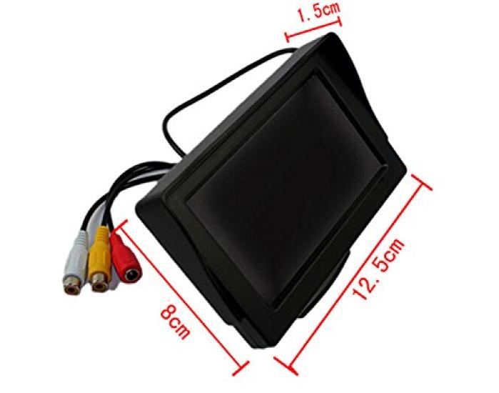 Inch Mini LCD Direct Power Backup Camera Control Compatible with Both 12V and 24V A0161 4.3 On-dash Monitor, Supply, Input,