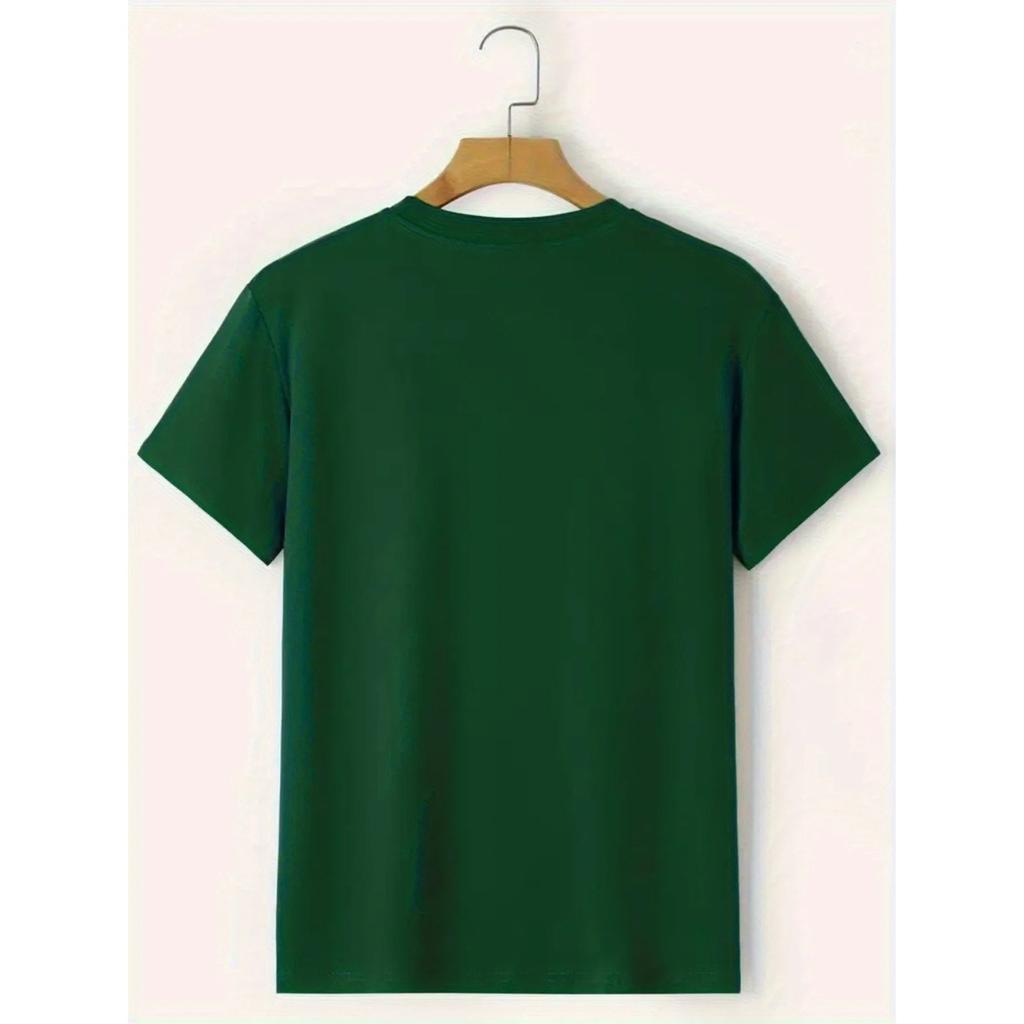 Summer Men's 100% Cotton Casual Sports Loose Italy MILANO Pattern Print Comfortable Round Neck Short Sleeved Men's T-shirts