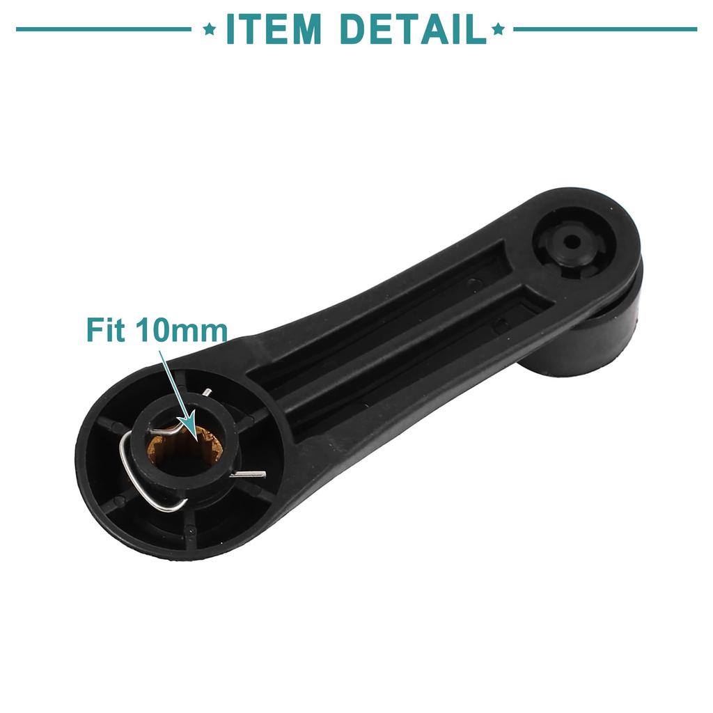 ACROPIX Autotür Fenster Dunkler Kurbelgriff Hebel Kunststoff Universal 11cm Länge Schwarz 1 Stück