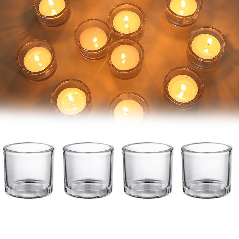 Votive Clear Glass Candle Holders Mini Candle Tea Light Holders Decor Christmas