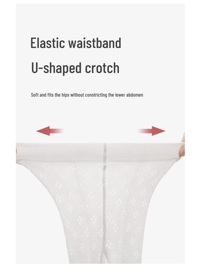 Girls' Ultra-Thin Mesh Breathable Baby Leggings with Bow