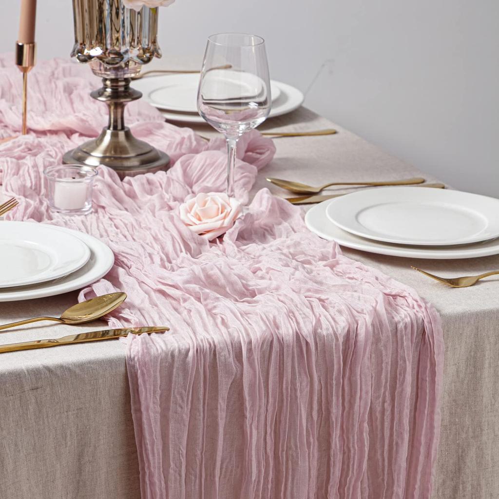 Semi-Sheer Gauze Table Runner Sage Cheesecloth Table Setting Dining  Vintage Wedding Decoration Banquets Arches Retro Boho Decor