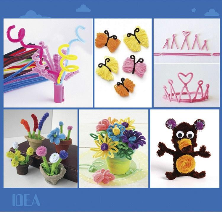 100pcs/lot  Math Chenille Sticks Puzzle Craft Children Kid Pipe Cleaner Educational Stems