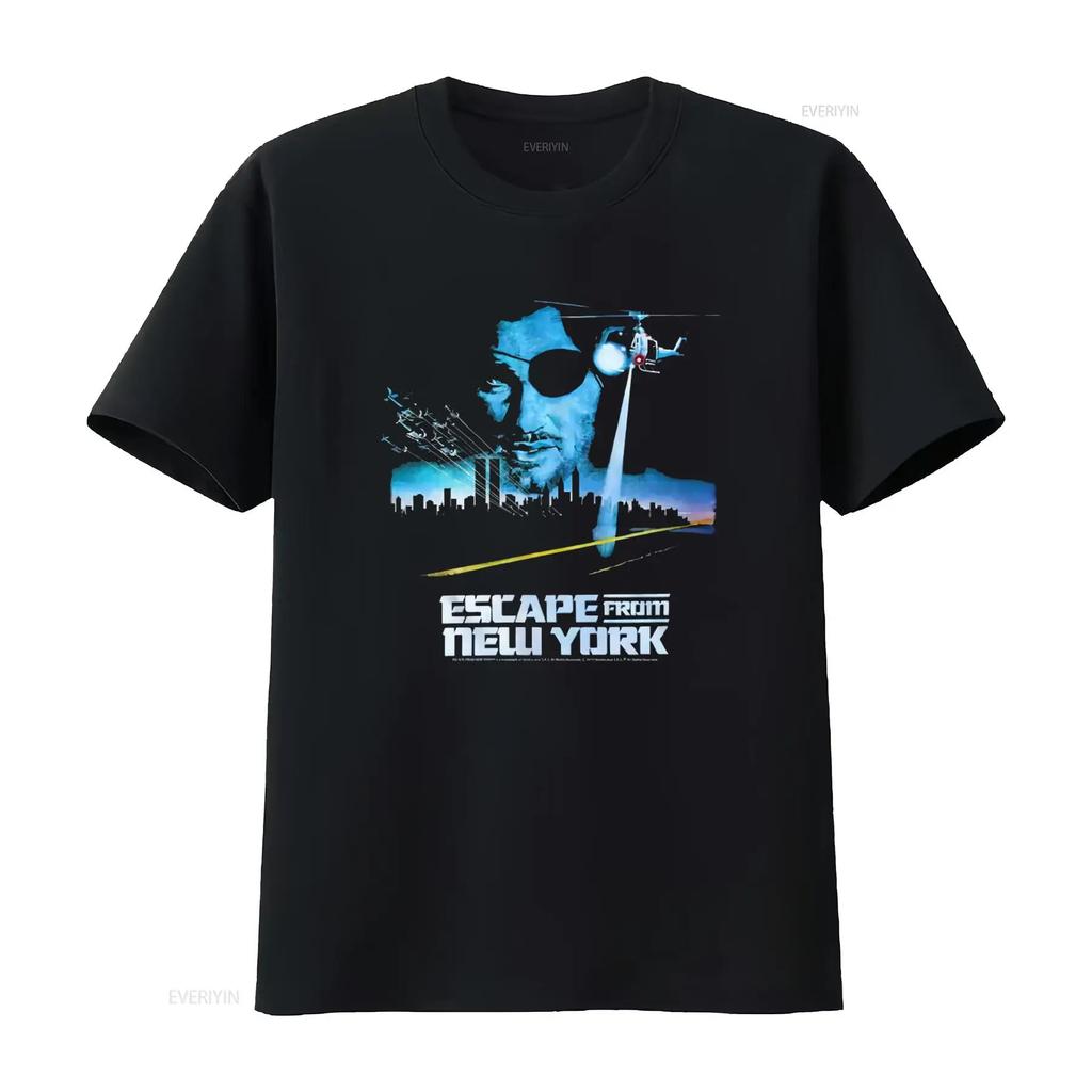 Escape From New York Helicopter Poster Mens T Shirt Snake Plissken Movie Print Vintage Washed Soft Casual Streetwear