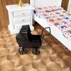 1:12 Dollhouse Miniatures Black Wrought Iron Baby Stroller Model Doll House Bedroom Scene Decor Ornaments Pretend Play Toys Diy