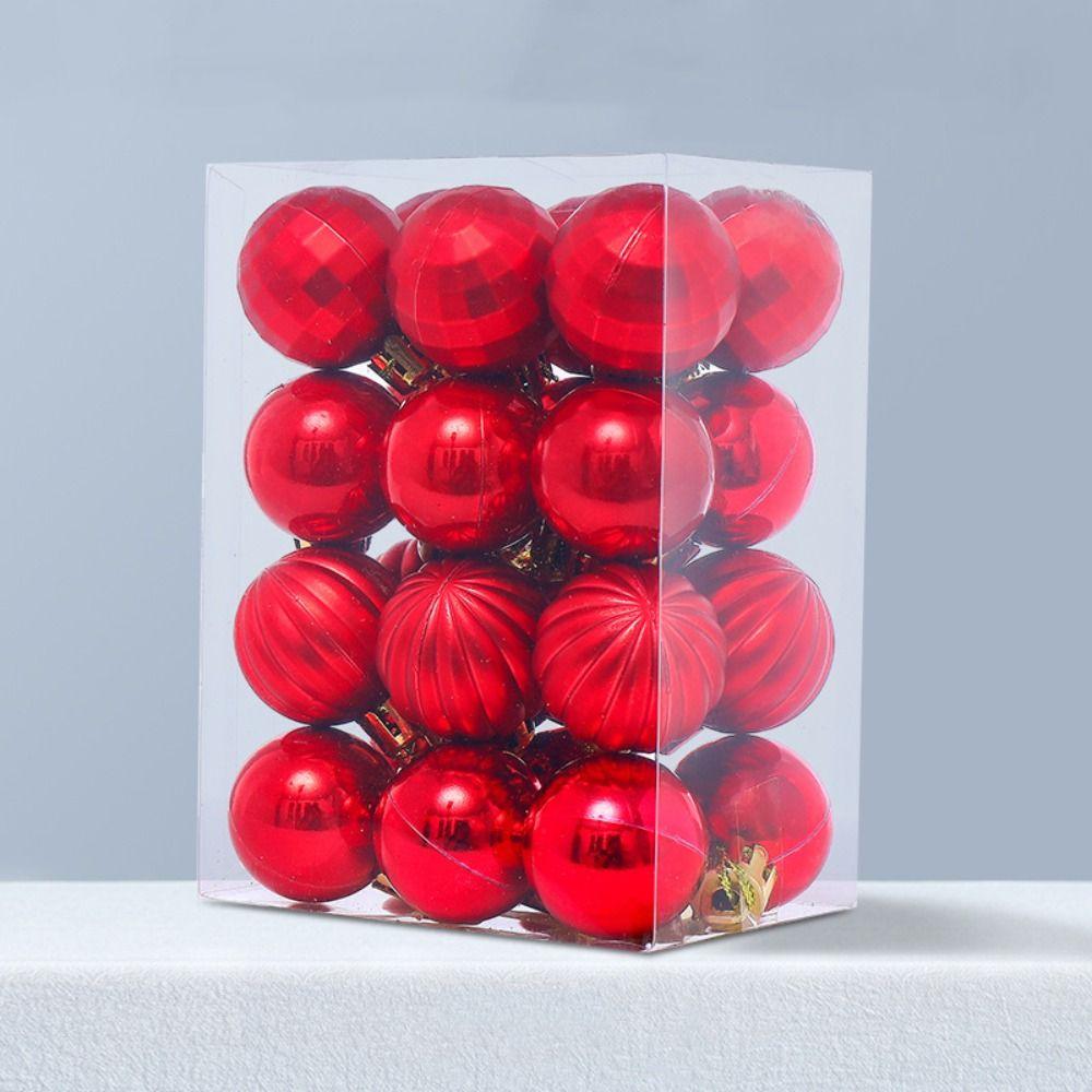 24pcs Creative Christmas Ball Set Delicate Hanging Ornament Crafts Christmas Tree Pendant  Gift