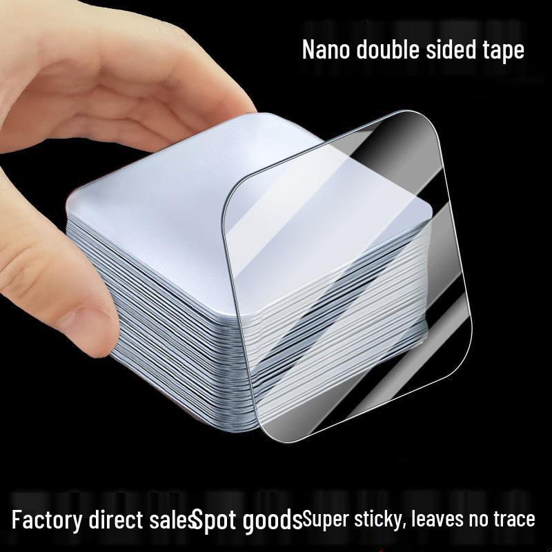 High Viscosity Transparent Nano Double-Sided Adhesive Tape - Traceless PET Square Stickers In Stock