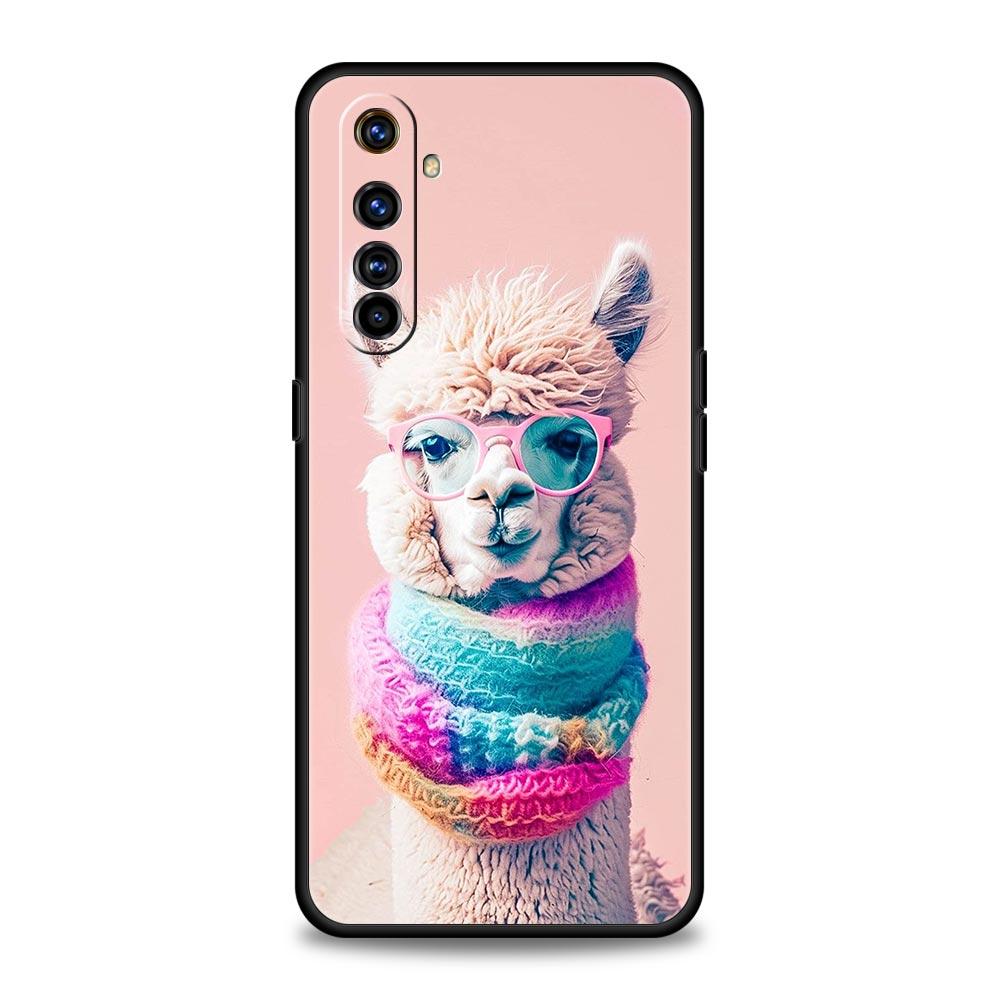 Kawaii Alpaca lovely Phone Case For Realme 12 11 10 9 8 5G 7 6 GT5 GT3 GT2 Pro Plus C21 C11 C25 C35 GT Neo 2 3 3T 5 Soft Cover