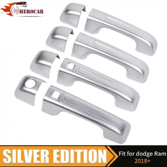 For -24 Dodge Ram 1500 4dr BRIGHT SILVER Door Handle COVERS W/ KH W/ 2 SMTKH